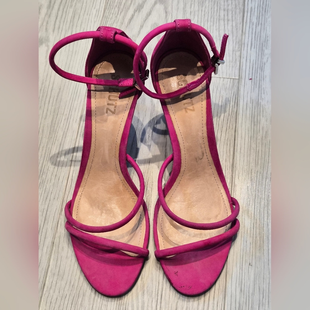 Wine/Pink Strappy Ankle Strap Sandals